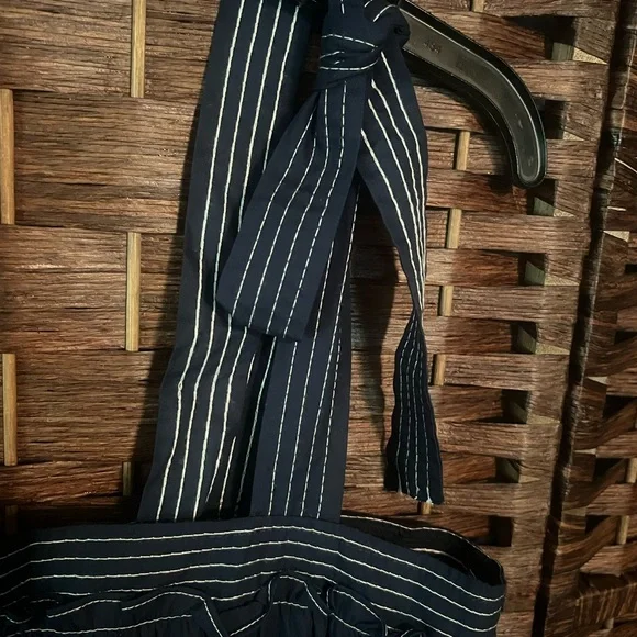 NWOT Elegant Navy Blue Sugar Lips Striped Dress - Picture 5 of 7